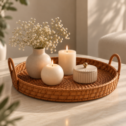 Karaca Home Boho Rattan Tray 35 cm, 300.21.02.0280
