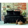 Karaca Home Charm Bold Black 100% Cotton Satin Single Duvet Cover Set, 200.16.01.0072