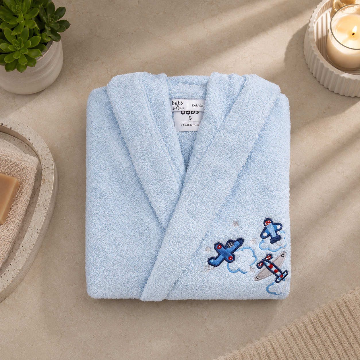 Karaca Home Airship 100% Cotton 4–6 Years Child Bathrobe, 200.16.01.0092 1 Karaca Home Airship 100% Cotton 4–6 Years Child Bathrobe, 200.16.01.0092