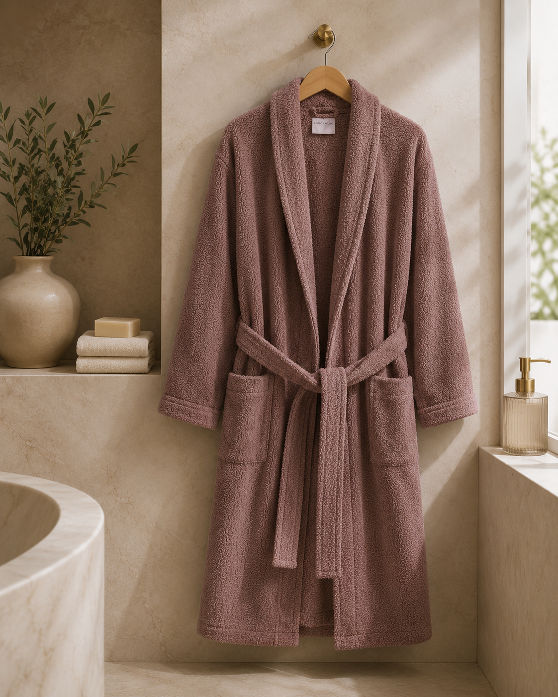 Karaca Home Back To Basic 100% Cotton L/XL Bathrobe – Mink, 200.18.01.0232 1 Karaca Home Back To Basic 100% Cotton L/XL Bathrobe – Mink, 200.18.01.0232