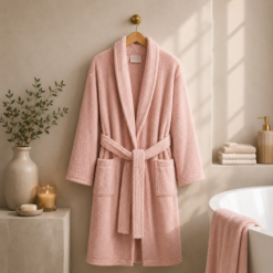 Karaca Home Back To Basic 100% Cotton L/XL Bathrobe – Powder, 200.18.01.0237