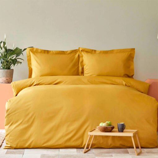 Karaca Home Back To Basic Light Mustard 100% Cotton Double Duvet Cover Set, 200.18.01.0943
