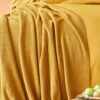 Karaca Home Back To Basic Light Mustard Double Knitted Blanket [200x220cm], 200.18.01.0947