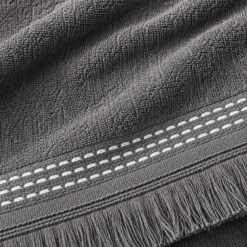 Alternative view of Karaca Home Softy 100% Cotton Appliqued Face Towel 50 x 90 cm – Grey, 200.19.01.0653
