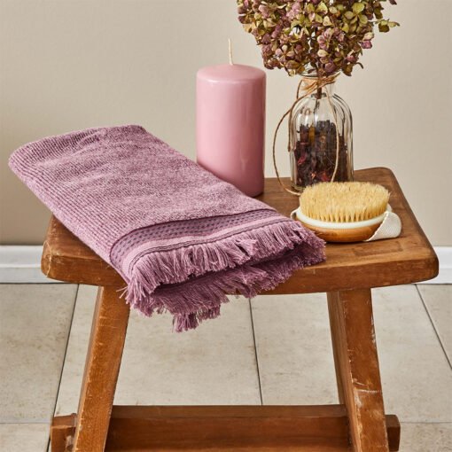 Karaca Home Softy 100% Cotton Appliqued Face Towels 50x90cm Lilac, 200.19.01.0656