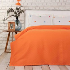 Karaca Home Boni Orange 100% Cotton Single Blanket [160x220cm], 200.20.01.0126