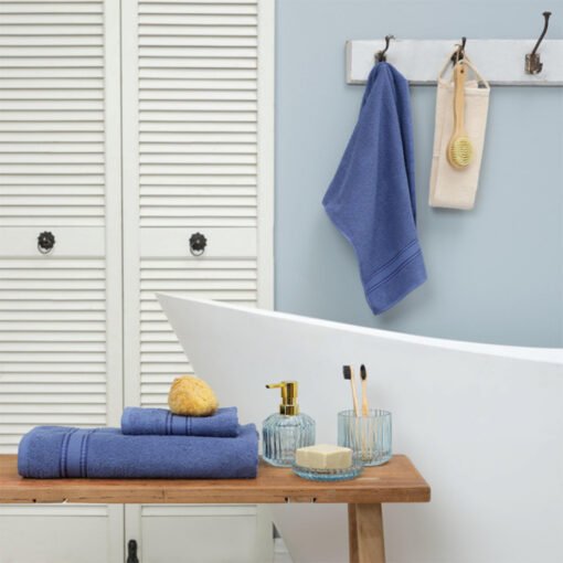 Karaca Home Daily Soft Indigo 100% Cotton Hand Towels 30x50cm, 200.20.01.0296 - Image 2