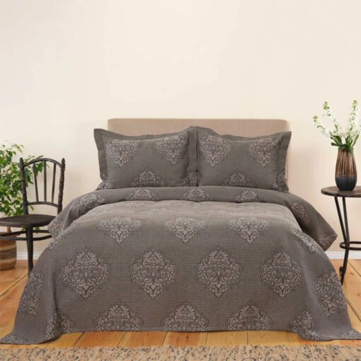 Karaca Home Amelie Black Double Bedspread Set, 200.20.01.0492