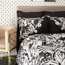 Karaca Home Pio Black Double Satin 100% Cotton Duvet Cover Set, 200.21.01.0033