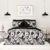 Karaca Home Pio Satin Double 100% Cotton Duvet Cover Set [Black], 200.21.01.0033