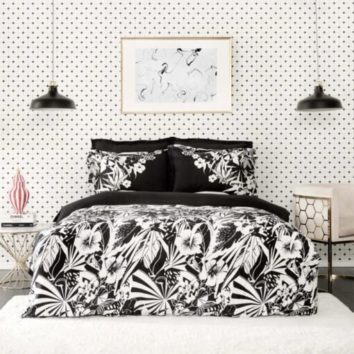 Karaca Home Pio Satin Double 100% Cotton Duvet Cover Set [Black], 200.21.01.0033
