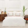 Karaca Home White Collection Azure 100% Cotton Double Percale Duvet Cover Set [Mustard], 200.21.01.0068
