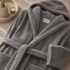 Alternative view of Karaca Home Motto 100% Cotton L/XL Bathrobe – Grey, 200.21.01.0339