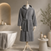 Karaca Home Motto 100% Cotton S/M Bathrobe – Grey, 200.21.01.0335 - Image 2