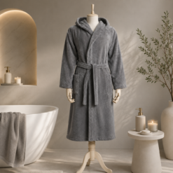 Karaca Lebanon 92 Karaca Home Motto 100% Cotton L/XL Bathrobe – Grey, 200.21.01.0339