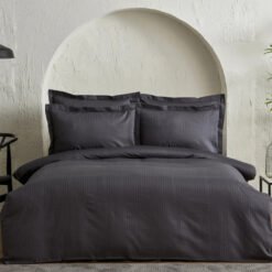 Karaca Home Uniq 100% Cotton Satin Double Duvet Cover Set [Anthracite], 200.21.01.0701