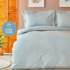 Karaca Home Back To Basic 100% Cotton King Size Duvet Cover Set [Blue], 200.21.01.0720