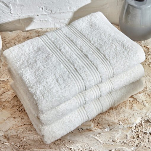 Karaca Home Road 100% Cotton 4Pcs Towels Set 50x90cm Off-White, 200.21.01.0733