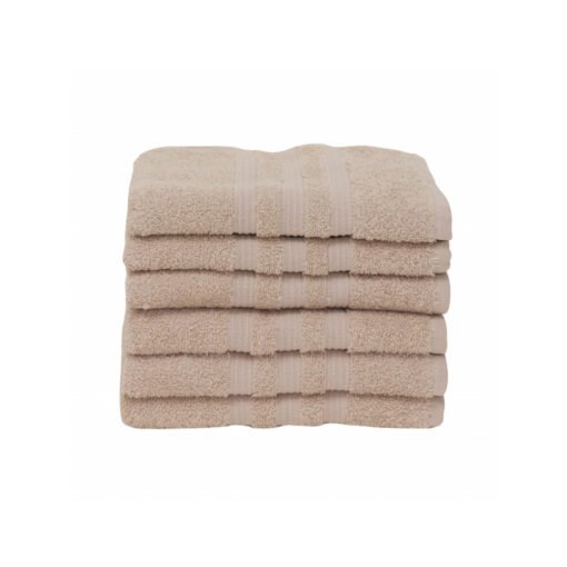 Karaca Home Road 100% Cotton 6Pcs Face Towels Set 50x90cm Beige, 200.21.01.0738