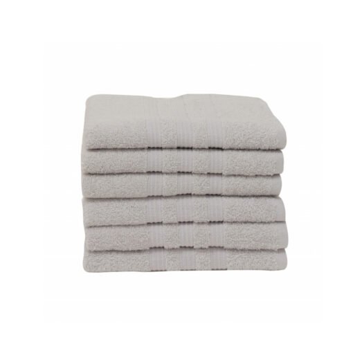 Karaca Home Road 100% Cotton 6Pcs Face Towels Set 50x90cm Grey, 200.21.01.0739