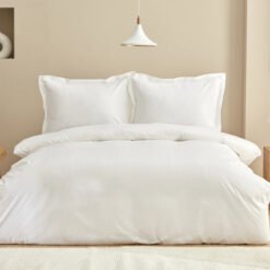Karaca Home Uniq 100% Cotton Single Satin Duvet Cover Set [White], 200.21.01.0749