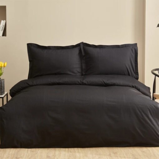 Karaca Home Uniq 100% Cotton Single Satin Duvet Cover Set [Black], 200.21.01.0751