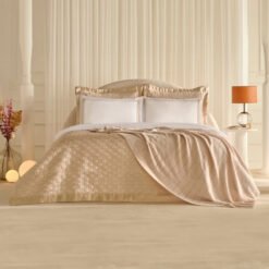 Karaca Home White Collection Bride Carina 80 Thread 100% Cotton 8Pcs Wedding Package [Gold], 200.22.04.0268