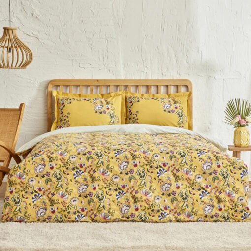 Karaca Home Lansy Yellow 100% Cotton Single Duvet Cover Set, 200.22.05.0045