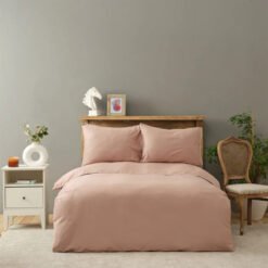 Karaca Home Lori Powder Off-White Piping 100% Cotton [Satin] Double Duvet Cover Set, 200.22.14.0117