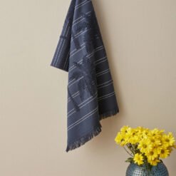 Karaca Home Denim Palm 100% Cotton Face Towels 50x90cm Navy Blue, 200.22.14.0236