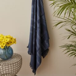 Karaca Home Denim Palm 100% Cotton Bath Towels 85x150cm Navy Blue, 200.22.14.0237