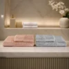 Karaca Home Lucia 4-Piece Hammam Towel Set – Powder/Grey, 200.22.14.0258