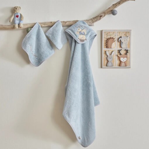 Karaca Home Little Cowboy Towels-Swaddle-Bag 3Pcs Set, 200.22.14.0340