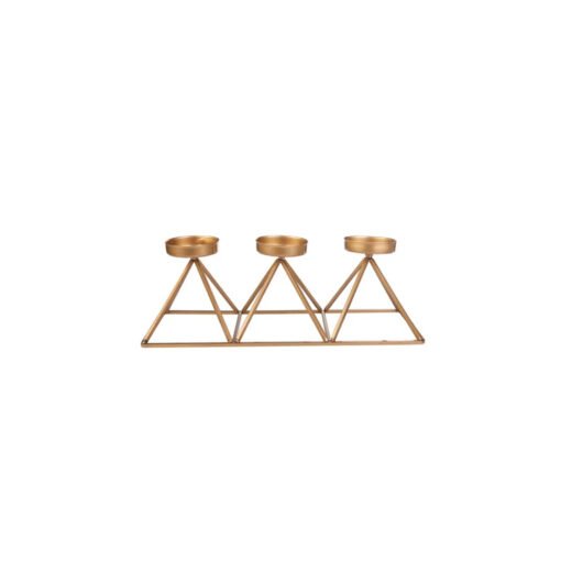 Karaca Home Geometry Candleholder 3Pcs Gold [36x13cm], 300.21.02.010