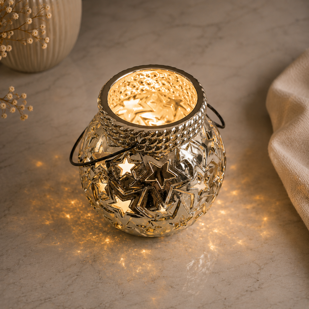 Karaca Home Star Gold Candle Holder 14 cm, 300.21.02.0355 2 Karaca Home Star Gold Candle Holder 14 cm, 300.21.02.0355 - Image 2