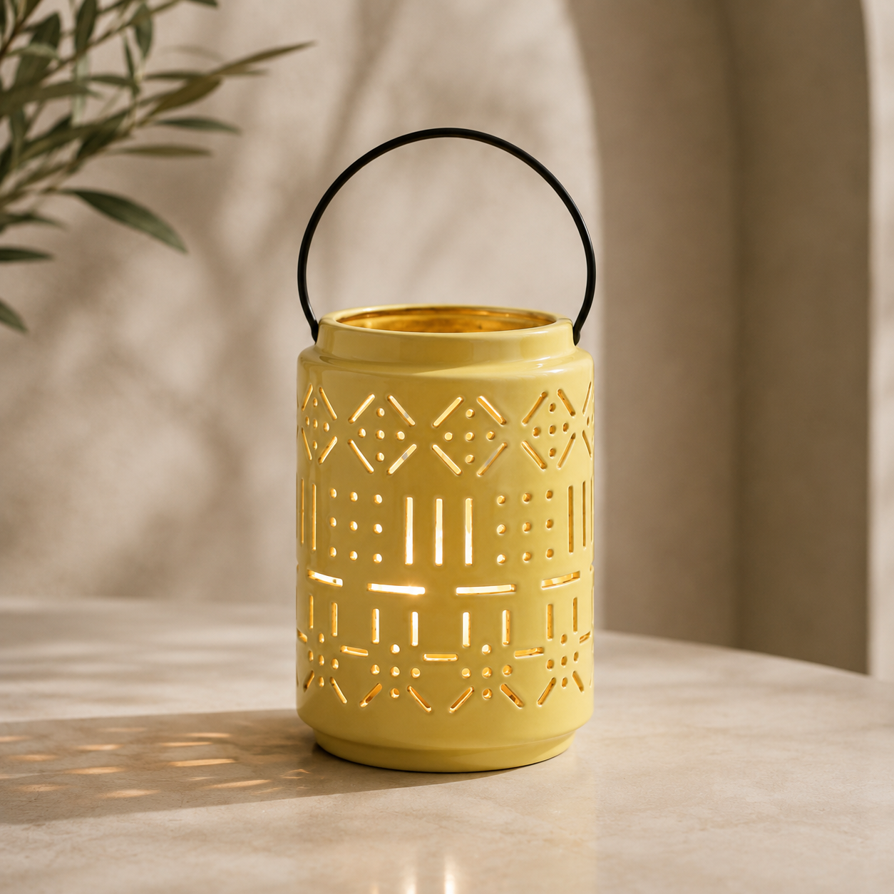 Karaca Home Joyful Lantern Yellow 16 cm, 300.22.02.0034 1 Karaca Home Joyful Lantern Yellow 16 cm, 300.22.02.0034