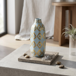 Alternative view of Karaca Home Joyful Blue Ceramic Vase 25 cm, 300.22.02.0038