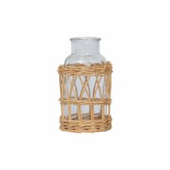Karaca Home Melanie Wicker Glass Vase 17cm, 300.22.02.0046