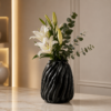 Karaca Home Mooney Black Ceramic Vase 15 cm, 300.22.02.0076