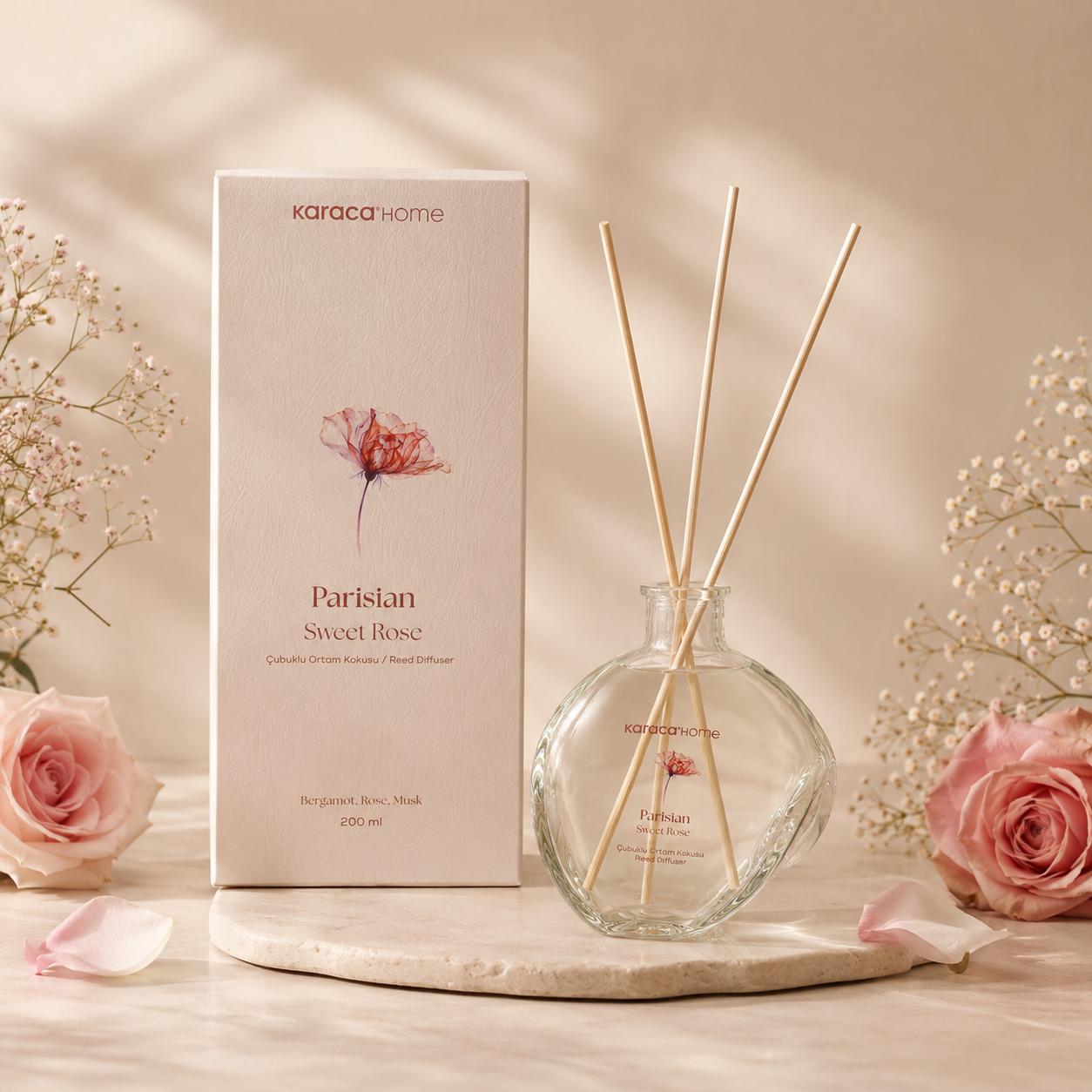 Karaca Home Parisian Rose Reed Air Freshener – 200 ml, 300.22.02.0402 1 Karaca Home Parisian Rose Reed Air Freshener – 200 ml, 300.22.02.0402