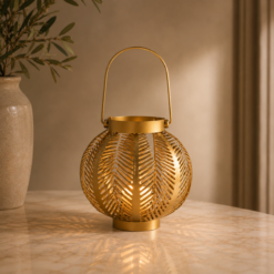 Karaca Home Leaf Metal Lantern 20 × 19 cm, 300.22.02.0522