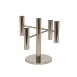 Karaca Home Glenna 5 Candlesticks Stainless Steel [22.75cm] Silver, 300.22.02.0591