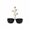 Karaca Home Decorative 2 Compartment Snack Bowl, Black Gold, 300.22.02.0950
