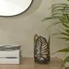 Karaca Home Timber Candle Holder – Black Leaf Design, 300.23.01.0323