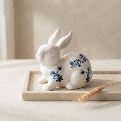 Karaca Home Bunny Run Decorative Object – Blue & White, 300.23.01.0372