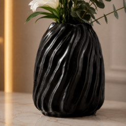 Alternative view of Karaca Home Mooney Black Ceramic Vase 15 cm, 300.22.02.0076