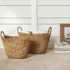 Karaca Home Lora Boho Style Wicker Oval Basket with Handles – 40 cm, 300.21.02.0121