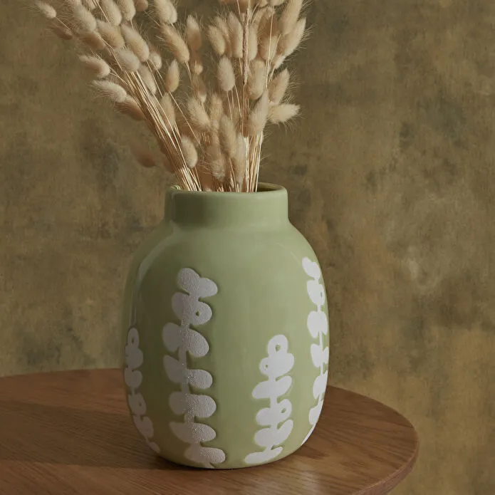 Karaca Home Romance Ceramic Vase – Green | 12 cm, 300.22.02.0067 1 Karaca Home Romance Ceramic Vase – Green | 12 cm, 300.22.02.0067