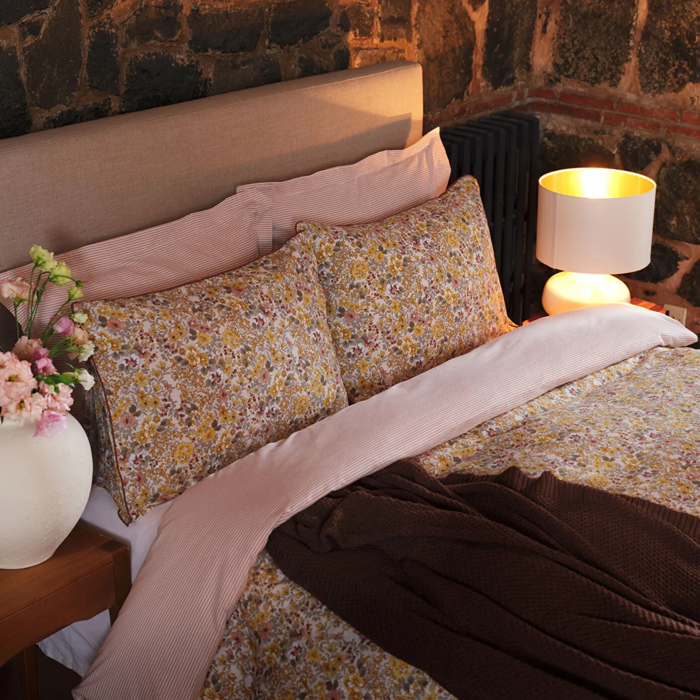 Karaca Home Florent Yellow Single Duvet Cover Set Knitted Blanket Set, 200.21.01.0023 2 Karaca Home Florent Yellow Single Duvet Cover Set Knitted Blanket Set, 200.21.01.0023 - Image 2