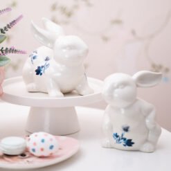 Alternative view of Karaca Home Bunny Run Decorative Object – Blue & White, 300.23.01.0372